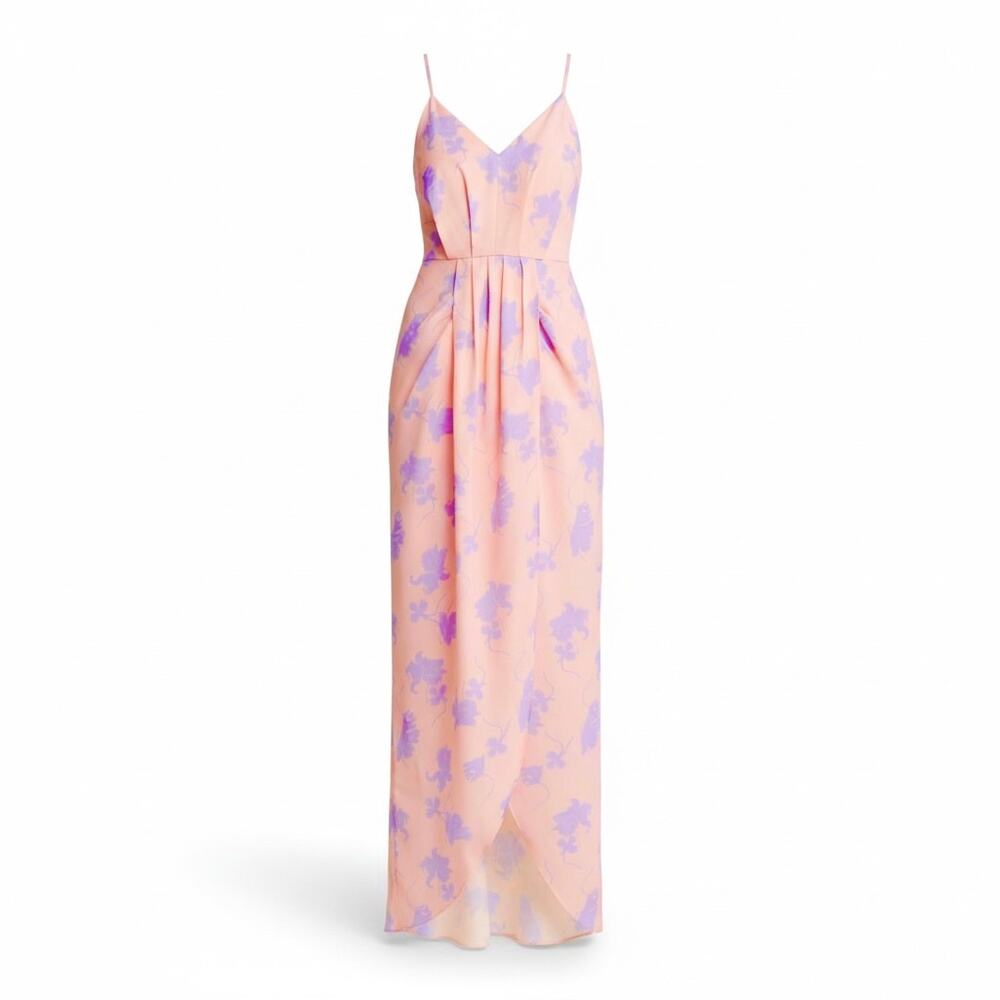 Chelsea28 Faux Wrap Dress in Pink Violet Falling - Large, NWOT